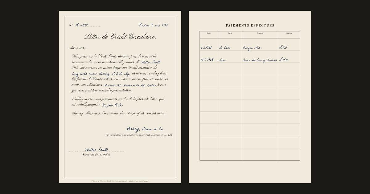 The circular letter of credit: Walter Pruitt