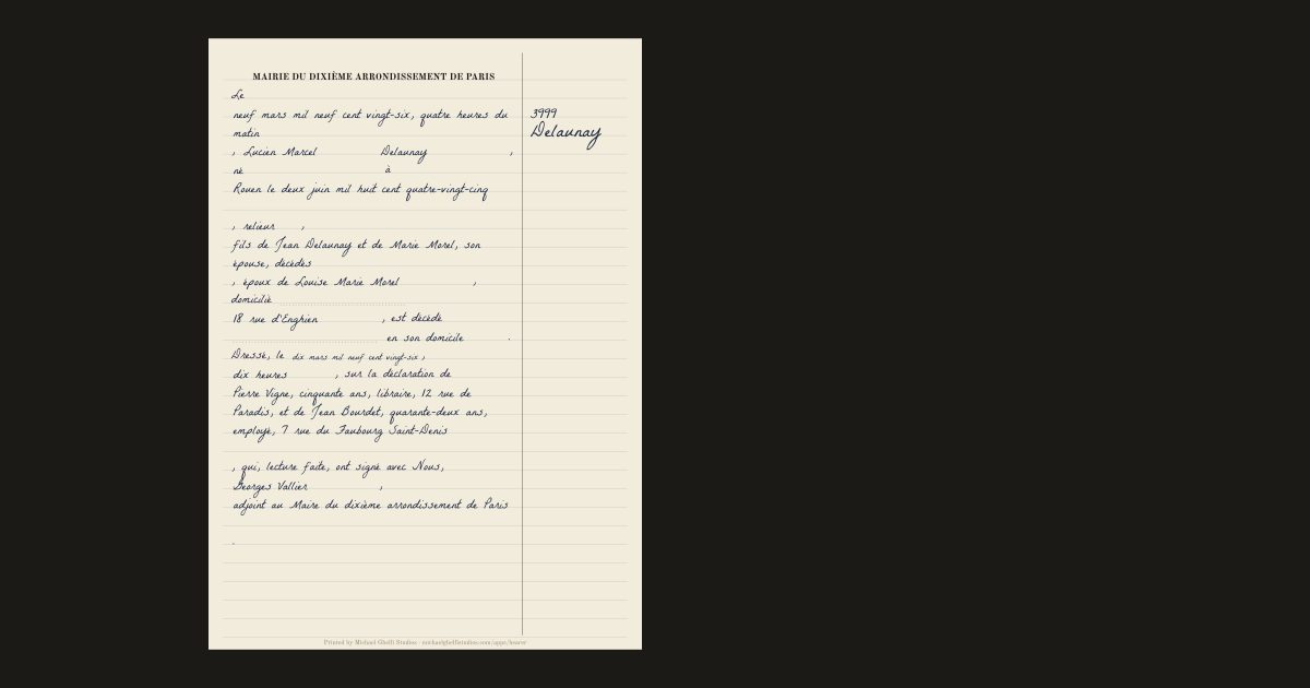 Death certificates by country: Lucien Marcel Delaunay