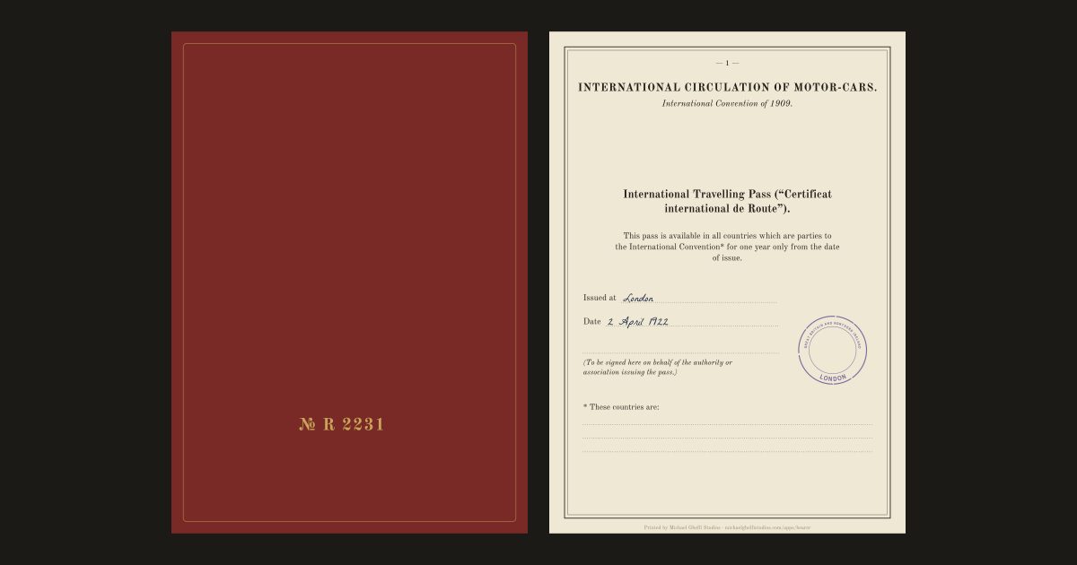 The international travelling pass of 1909: Eleanor Whitcombe