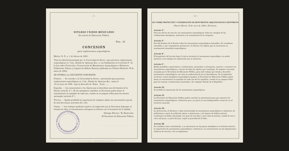 The Mexican concession to excavate, 1934 to 1939: Walter Pruitt