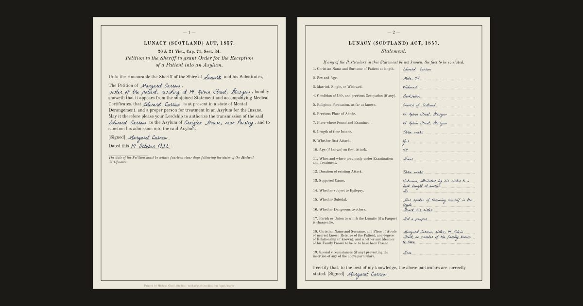 The Scottish committal papers: Edward Carrow