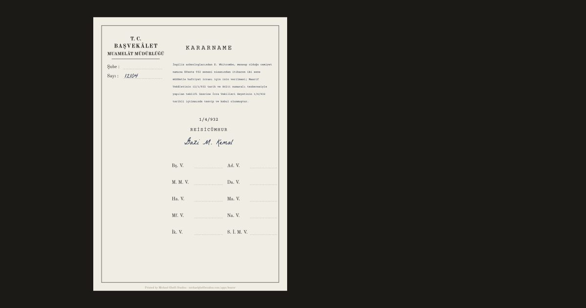 The Turkish permit to dig, 1929 to 1939: E. Whitcombe