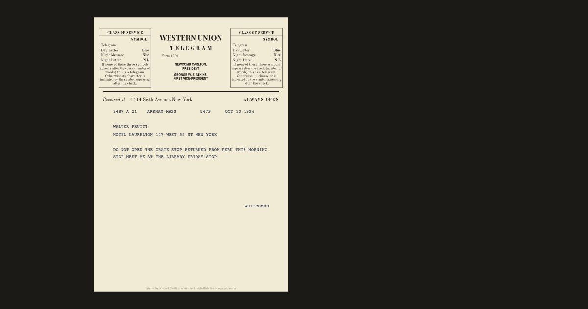 Telegrams by country: Walter Pruitt