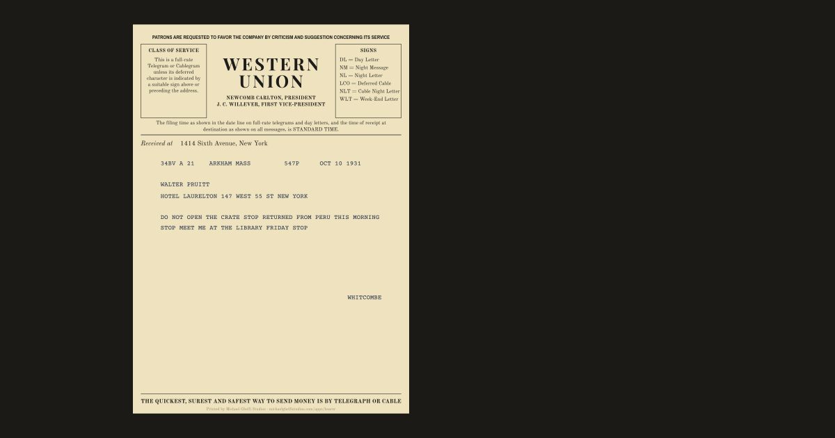 The telegram: Walter Pruitt