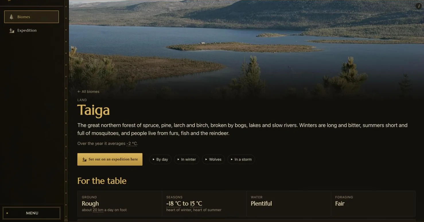 The taiga’s sheet: its photograph, its ambiences and what it gives for the table