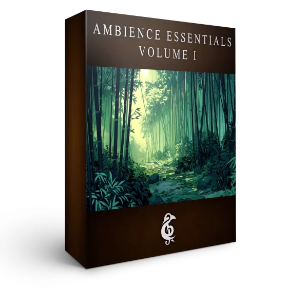 A 3D render of an album box labeled Ambience Essentials Volume I. Published by Michael Ghelfi Studios (MGS).