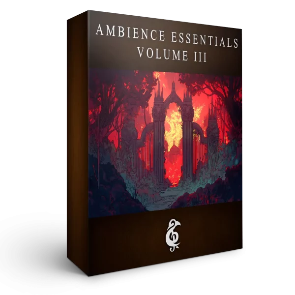 A 3D render of an album box labeled Ambience Essentials Volume III. Published by Michael Ghelfi Studios (MGS).