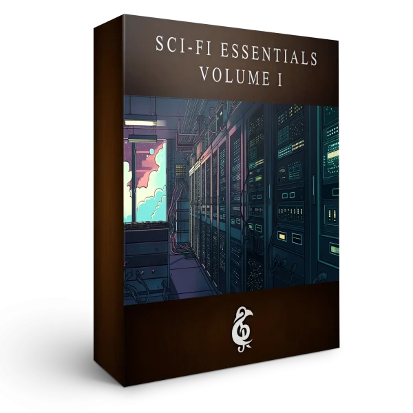 A 3D render of an album box labeled Sci-Fi Essentials Volume I. Published by Michael Ghelfi Studios (MGS).