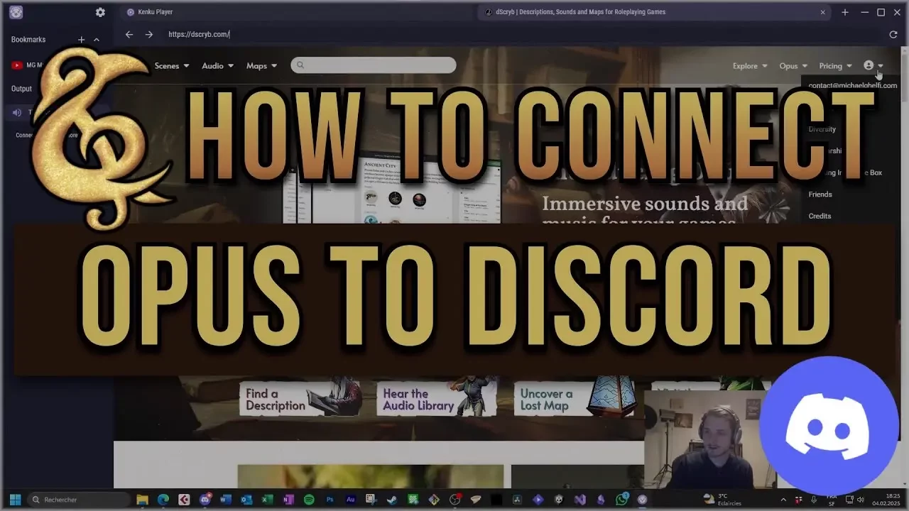 A thumbnail titled "How To Connect Opus To Discord" with the Discord logo and the Michael Ghelfi Studios (MGS) logo.