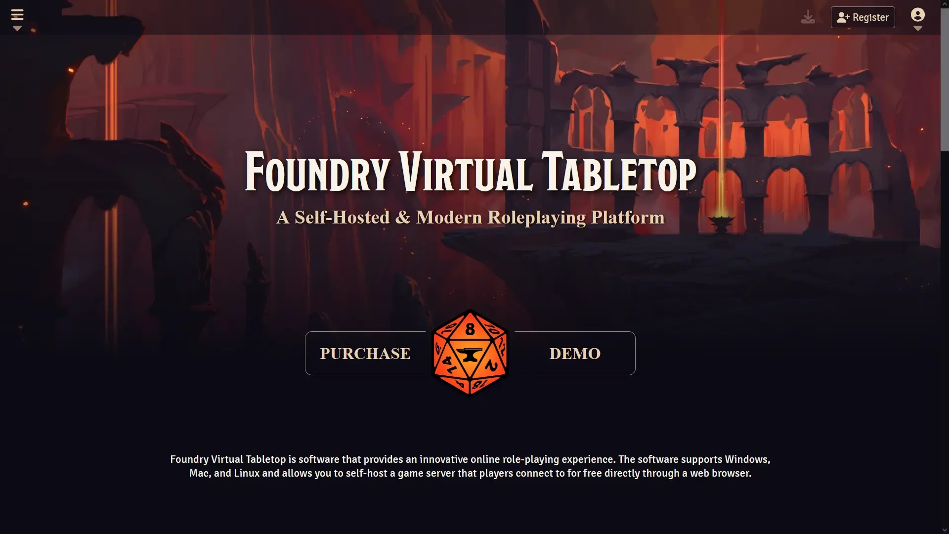 foundry-vtt-homepage A screenshot of the FoundryVTT's homepage. It is where you can find a FoundryVTT Music Module.