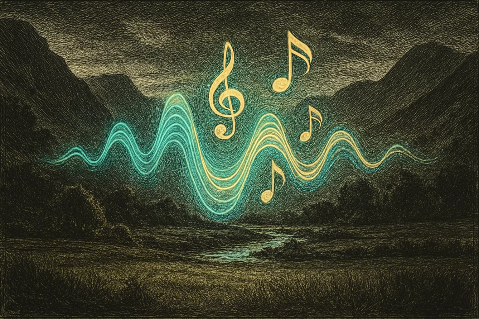 Music, effusing magic into the marshy landscape.