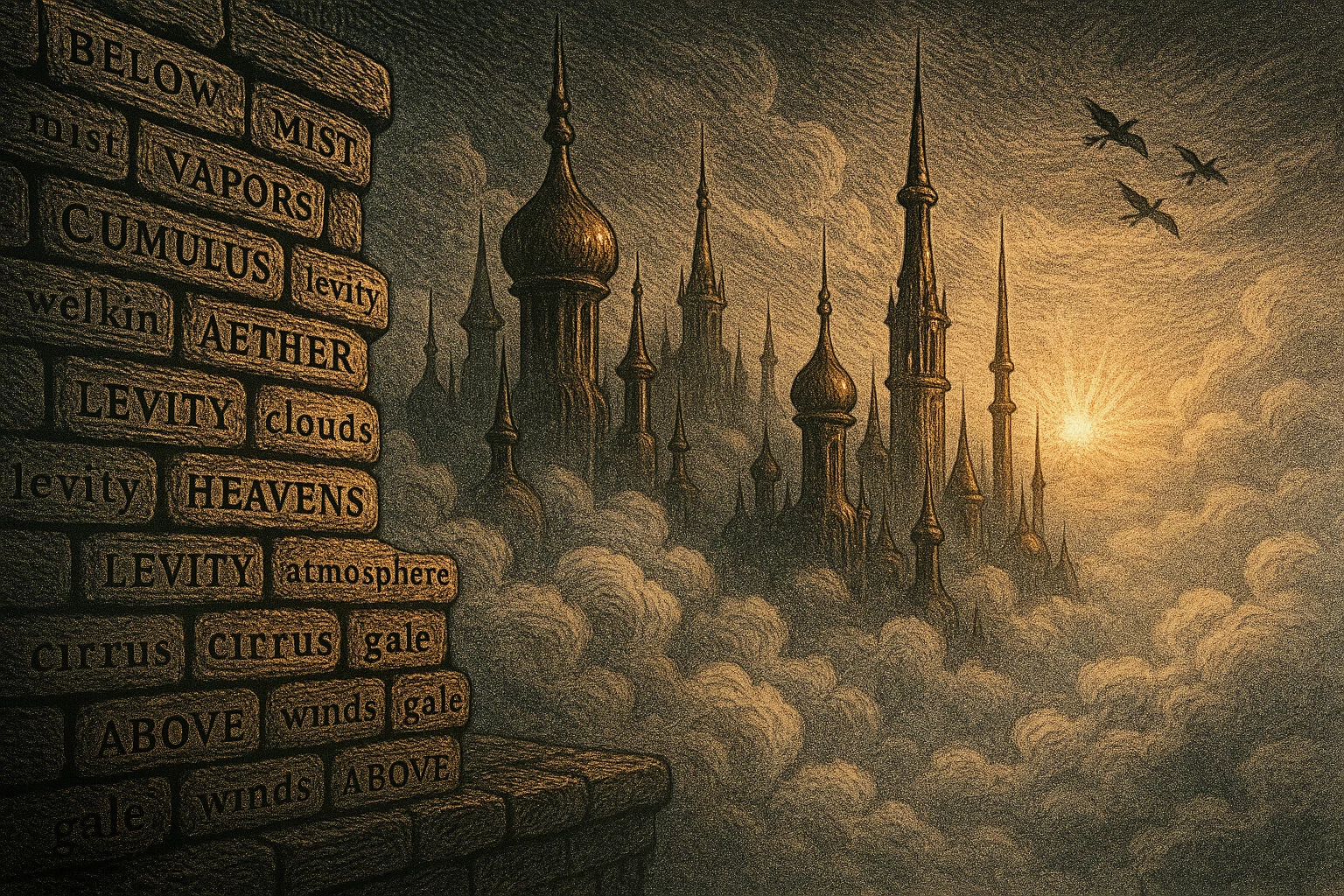 A wordcloud demonstrating how a thousand words build a picture.
