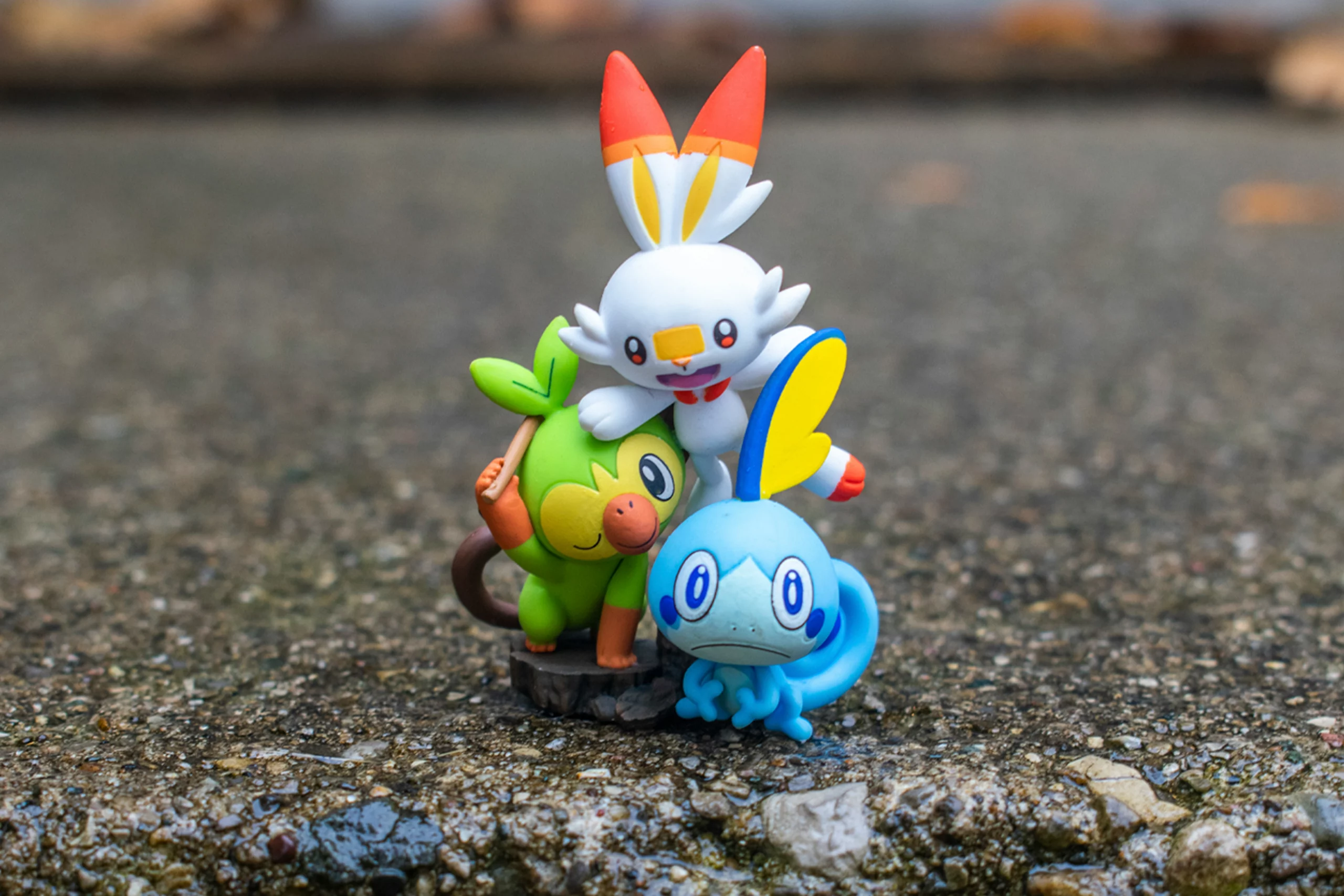 pokemon-figurines Cartoonish Pokémon figurines in the real world.