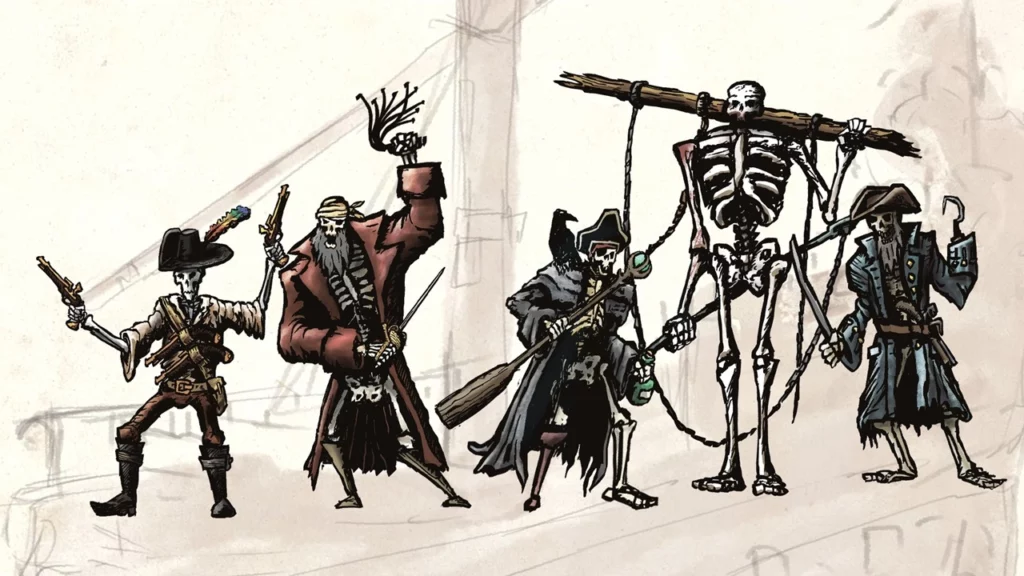 Limithron's Pirate Borg skeleton enemy examples