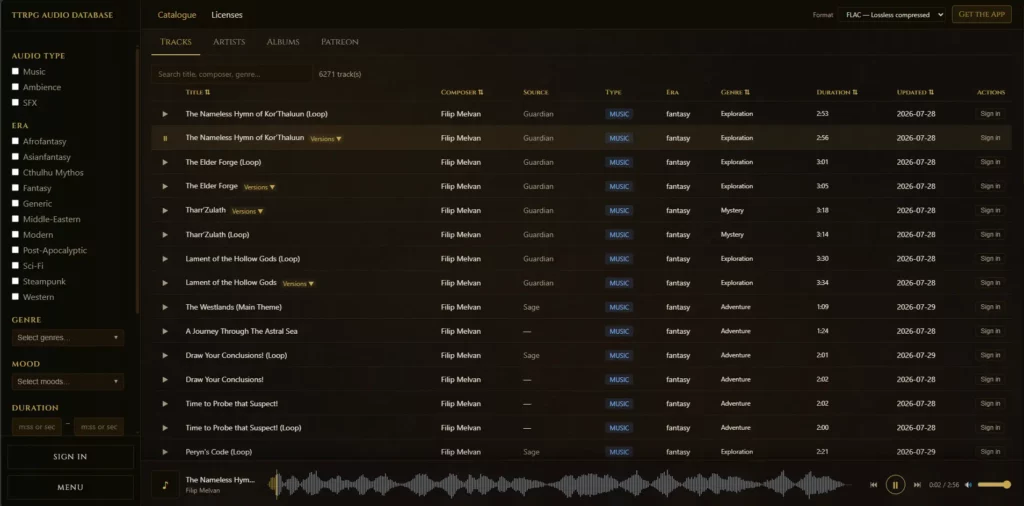 The MGS Database, featuring our 7,000+ tracks